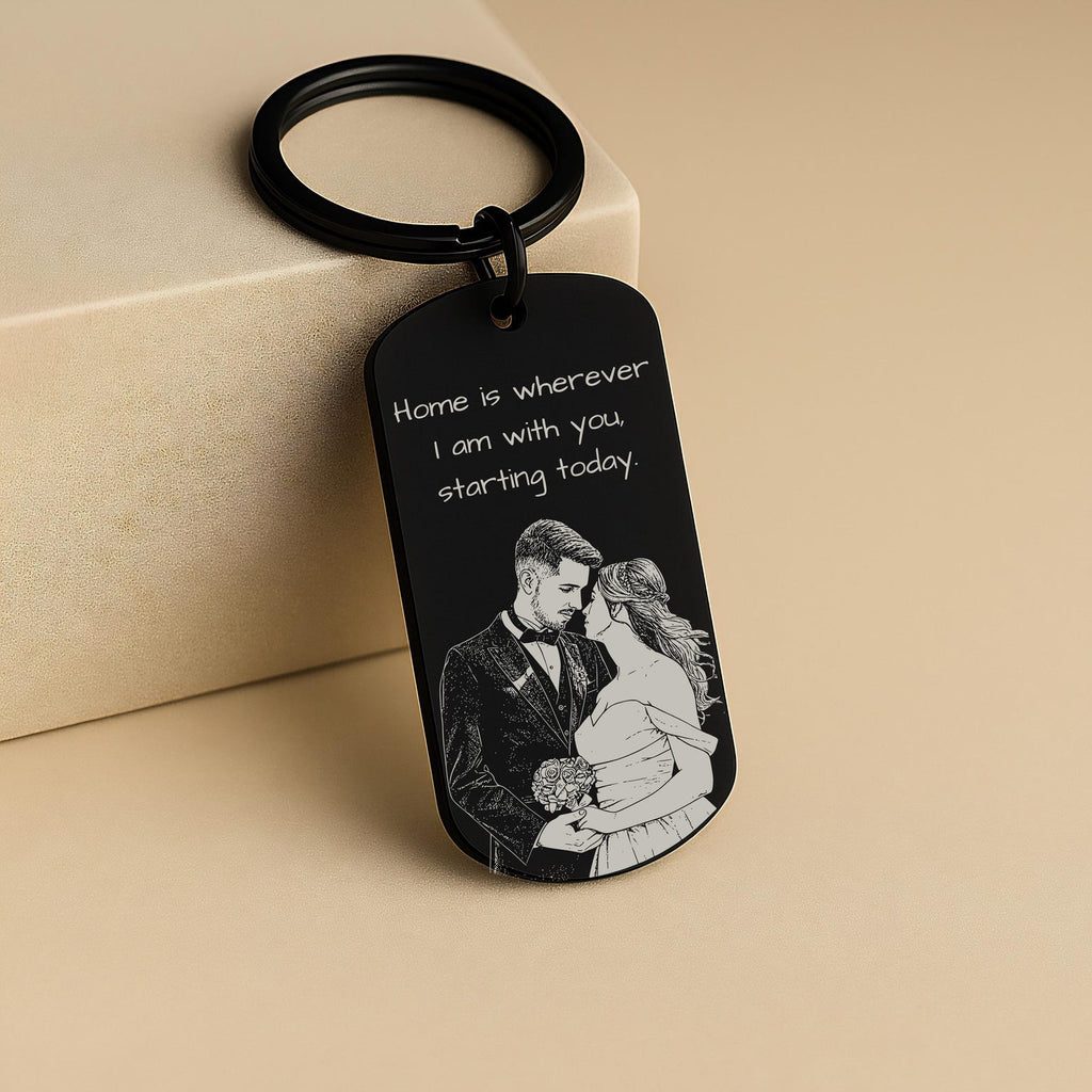 Photo Calendar Date Keyring – Personalised Couple Gift