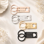 Matching Couple Heart Keyrings – Engraved Initial Set