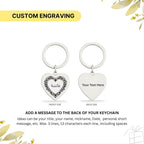 Arabic Name Heart Keyring for Her