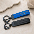 Engraved Leather Name Keyring