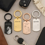 Photo Calendar Date Keyring – Personalised Couple Gift