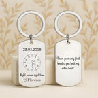 Personalised Time Clock Keyring – Custom Date Gift