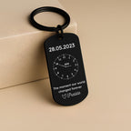 Personalised Time Clock Keyring – Custom Date Gift