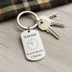 Personalised Time Clock Keyring – Custom Date Gift