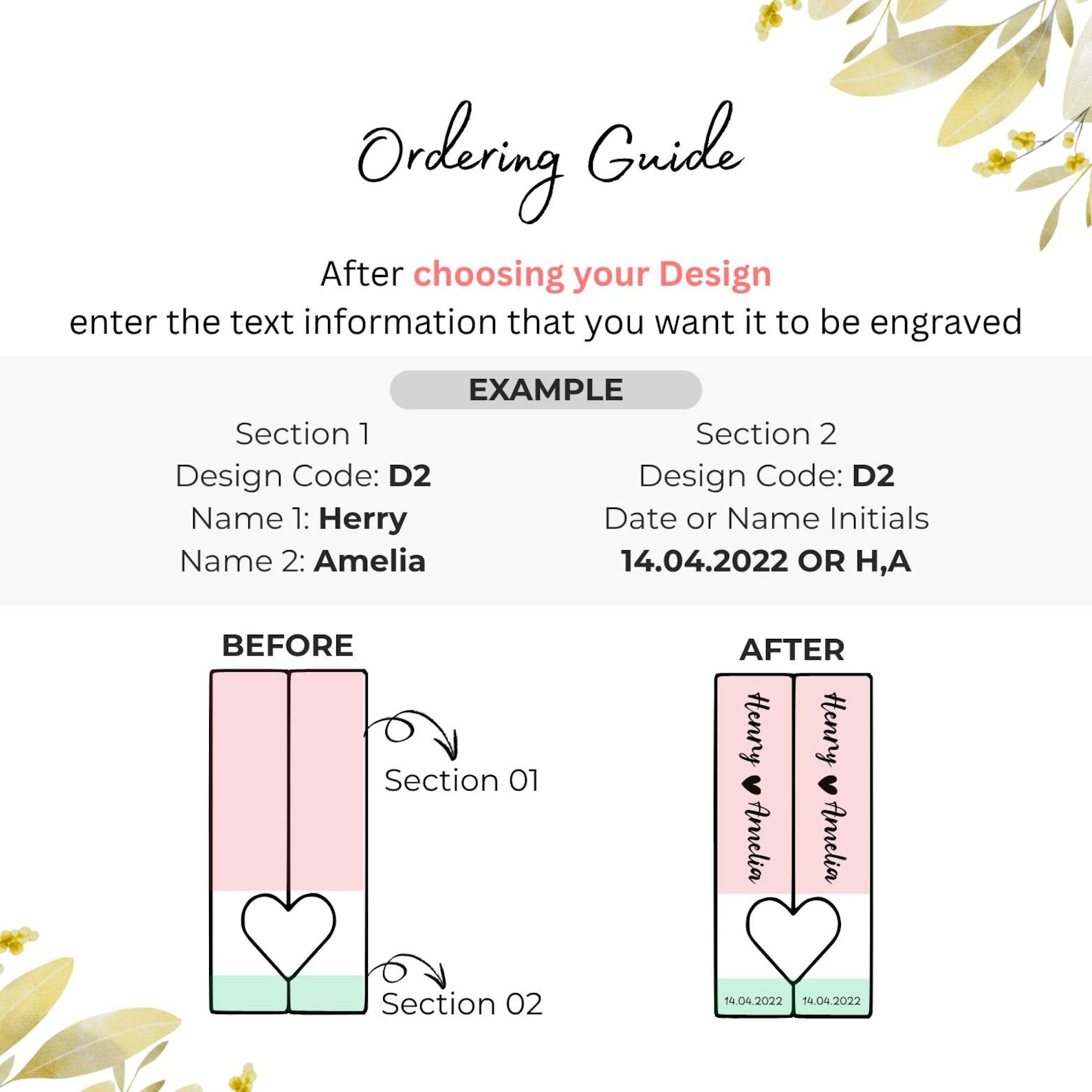 Matching Couple Heart Keyrings – Engraved Initial Set