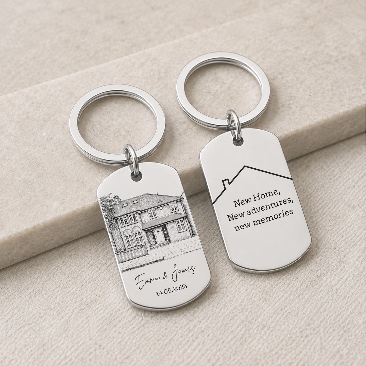 House Portrait Drawing Keyring – New Home Gift