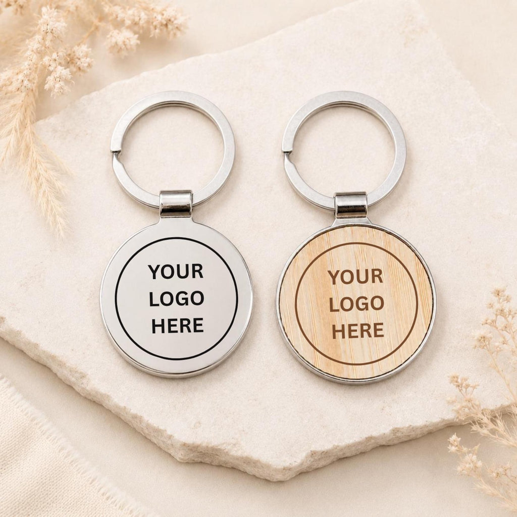 Corporate Logo Wooden Keyring – Business Gift