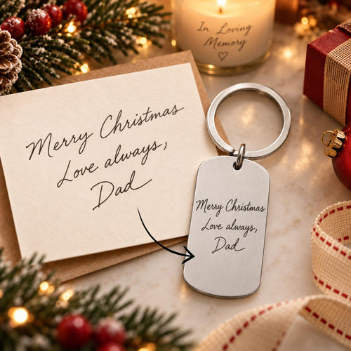 Actual Handwriting Photo Keyring – Memorial Keepsake Gift