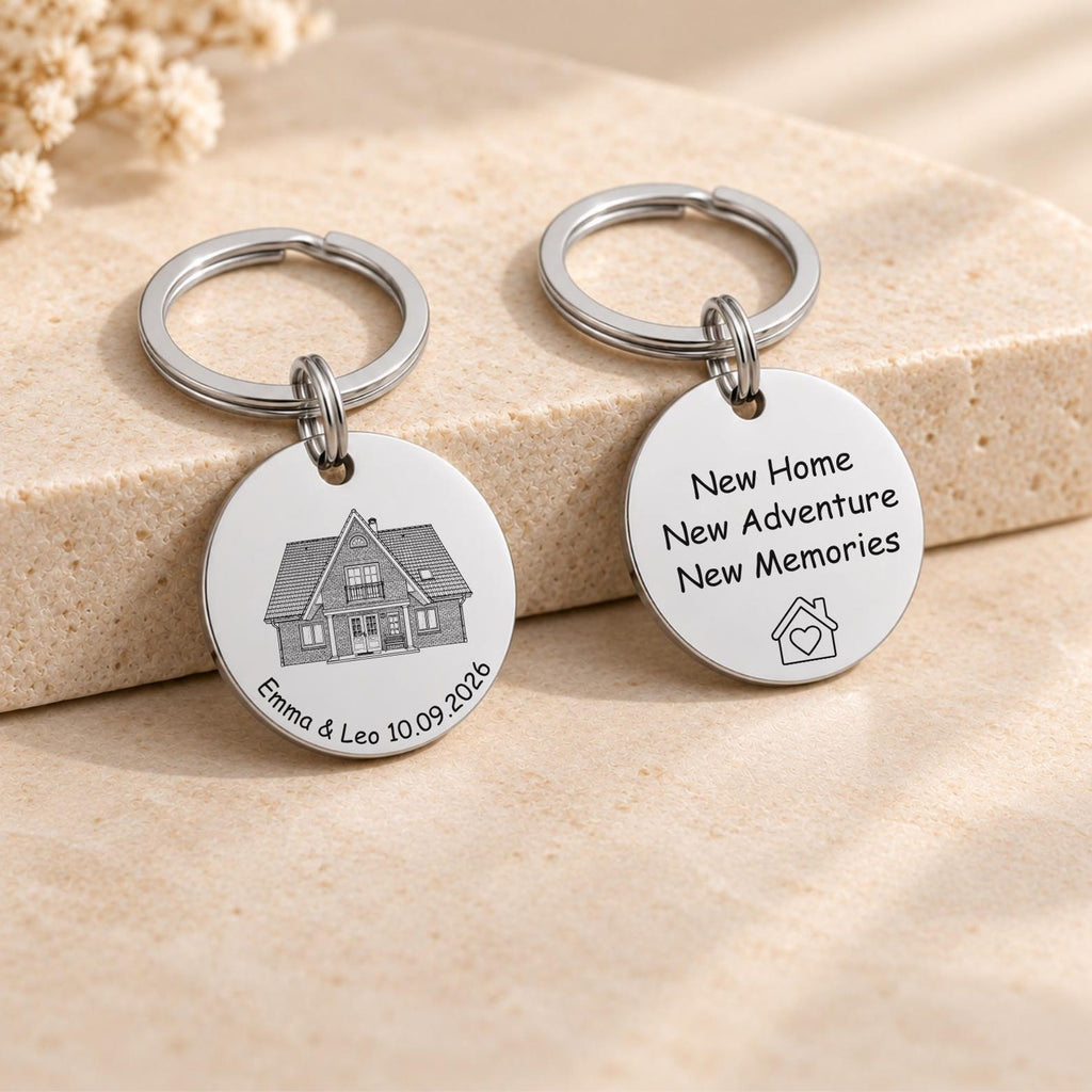 House Portrait Keyring – New Home Housewarming Gift