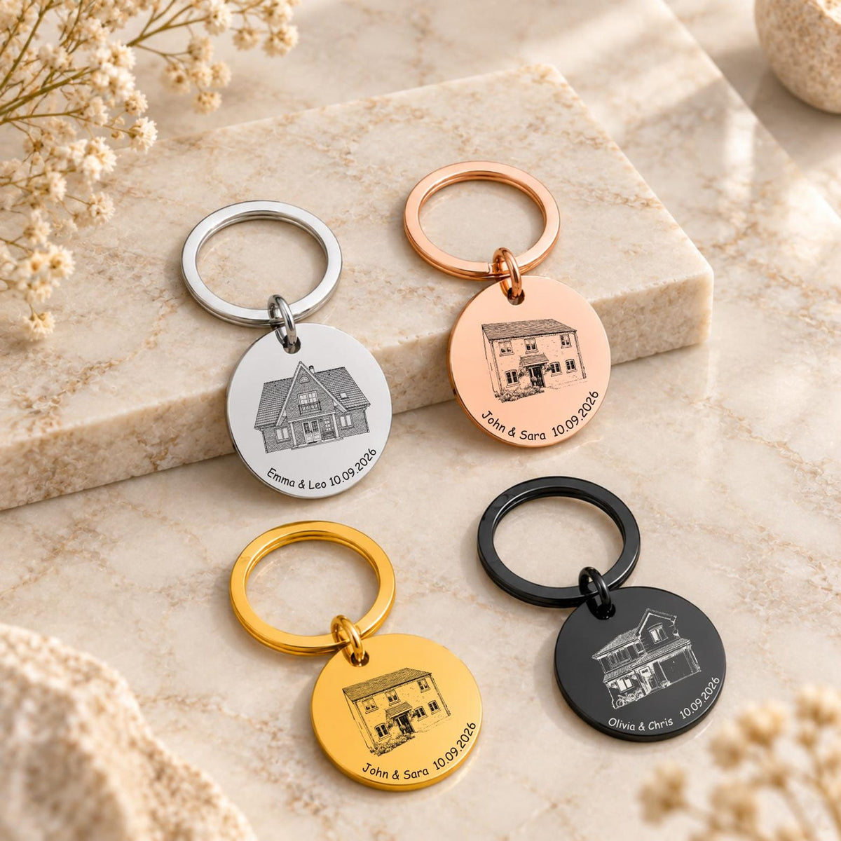 House Portrait Keyring – New Home Housewarming Gift
