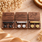 Engraved Cufflinks & Tie Clip Set – Christmas Gift for Him