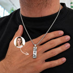 Eye Photo Bar Necklace for Men