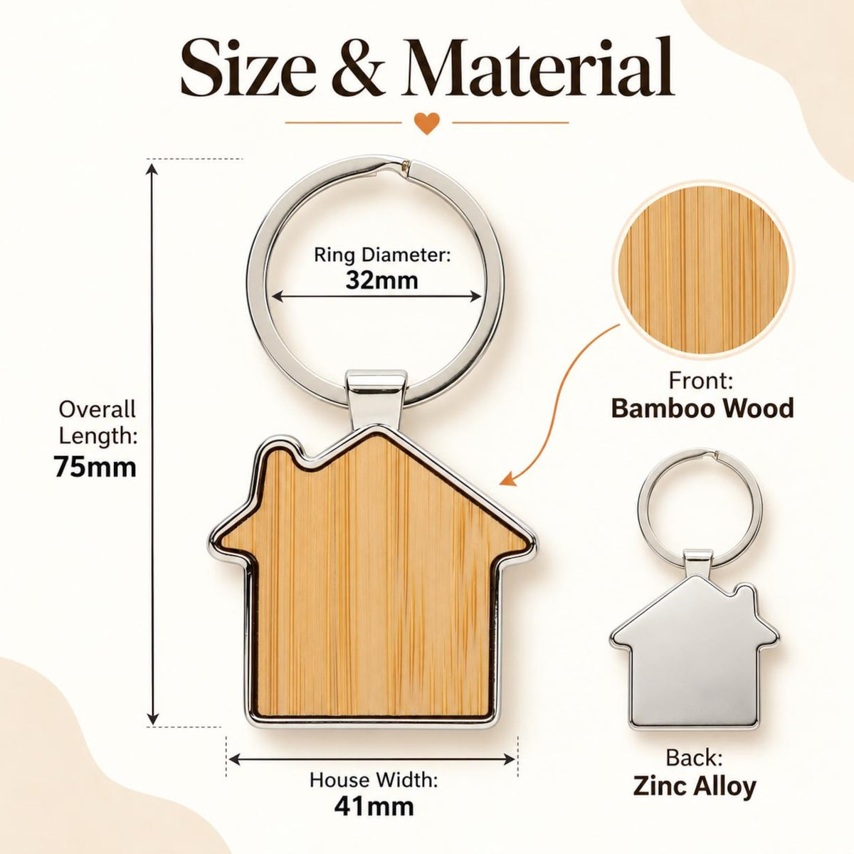 Our First Home Wooden Keyring Set for Couples