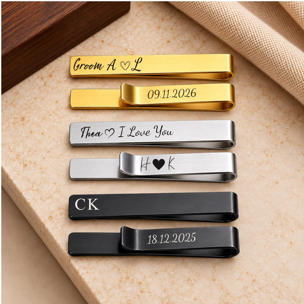 Engraved Tie Clip – Wedding Gift for Groom