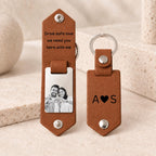 Leather Photo Keychain – Couples Anniversary Gift