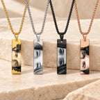 Eye Photo Bar Necklace for Men