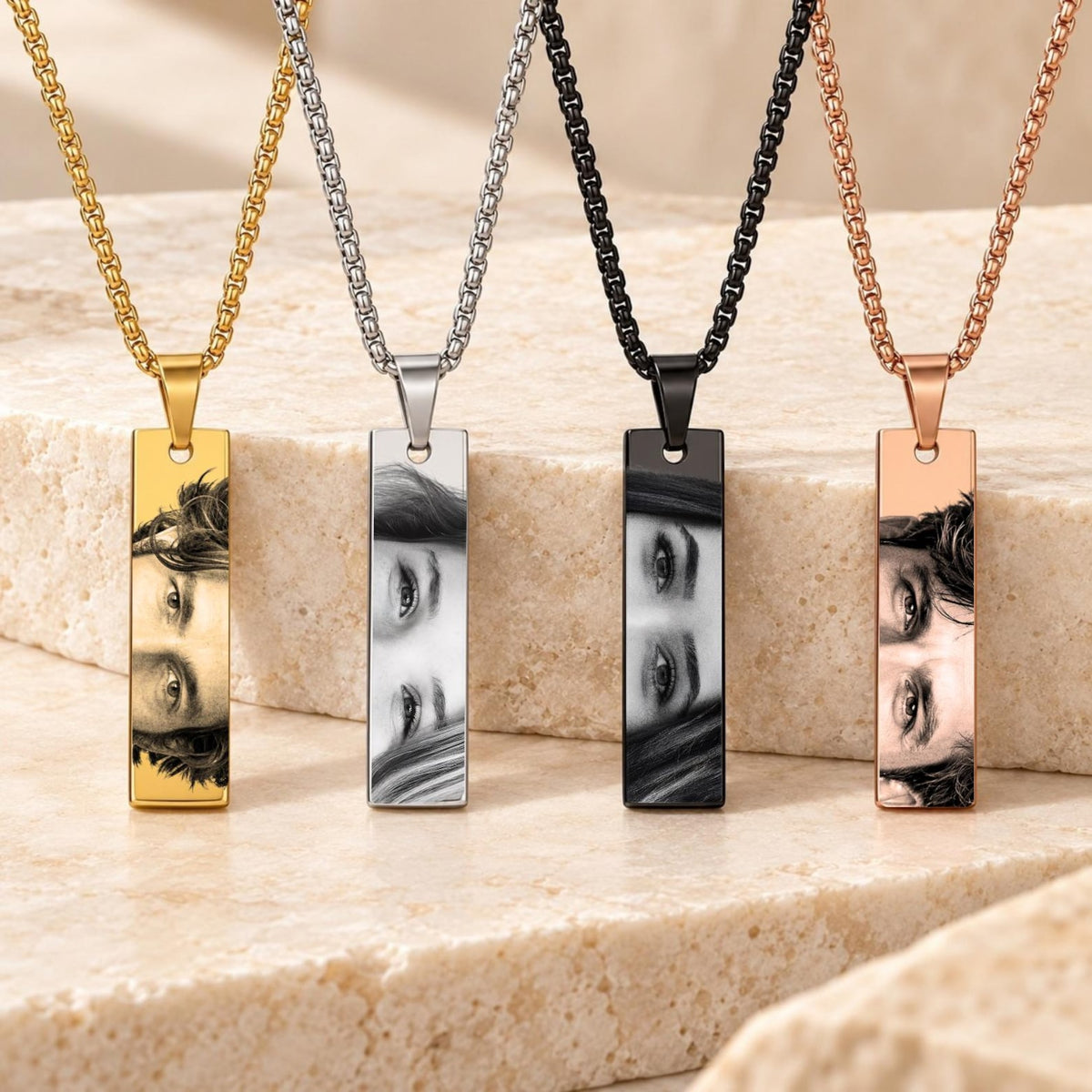 Matching Eye Photo Couple Necklaces – Anniversary Gift