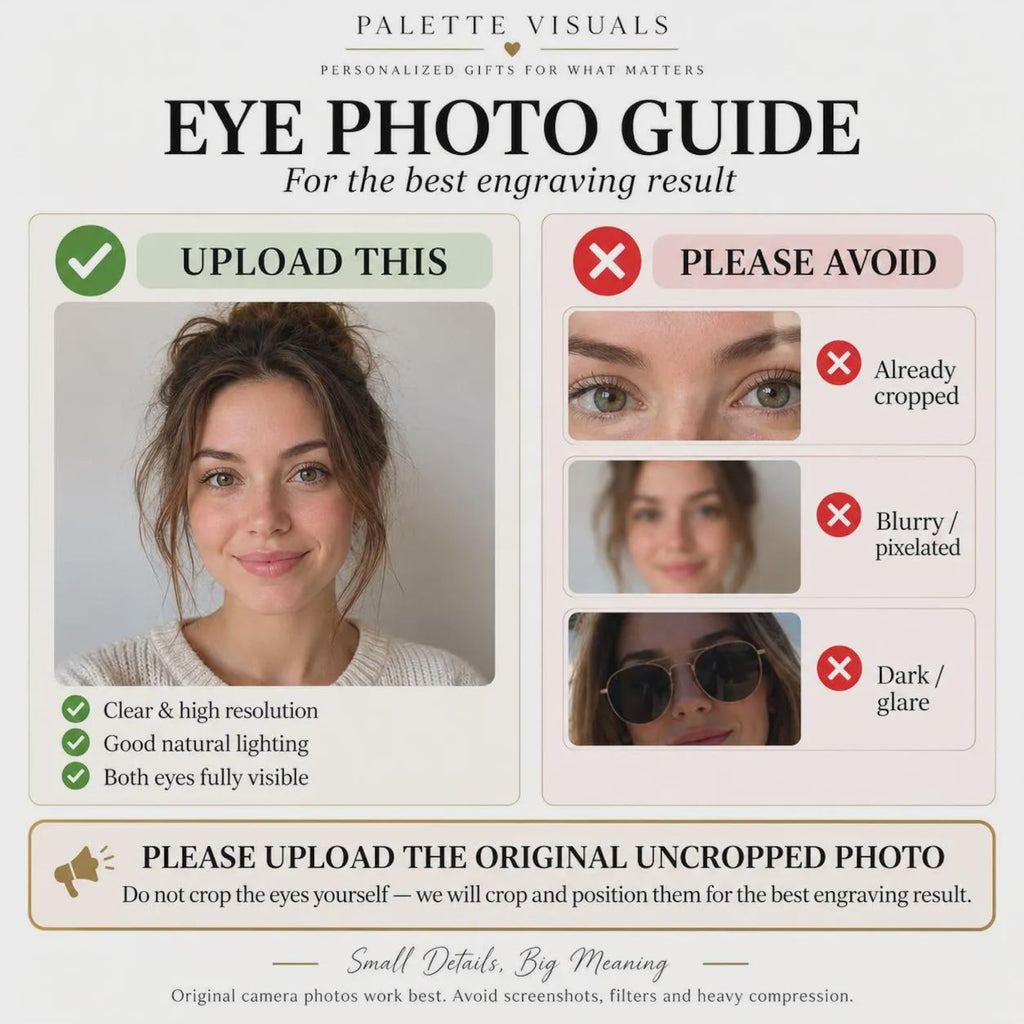 Matching Eye Photo Couple Necklaces – Anniversary Gift