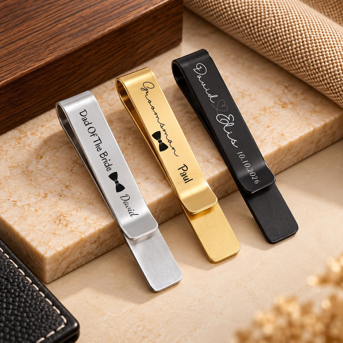 Engraved Tie Clip – Wedding Gift for Groom