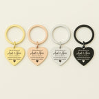 Personalized Engraved Aunt Heart Keychain