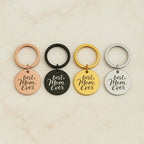 Personalized Round "Best Mom Ever" Keychain