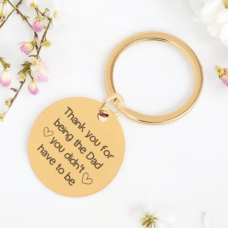 Personalized Double-Sided Engraved Dad Keychain
