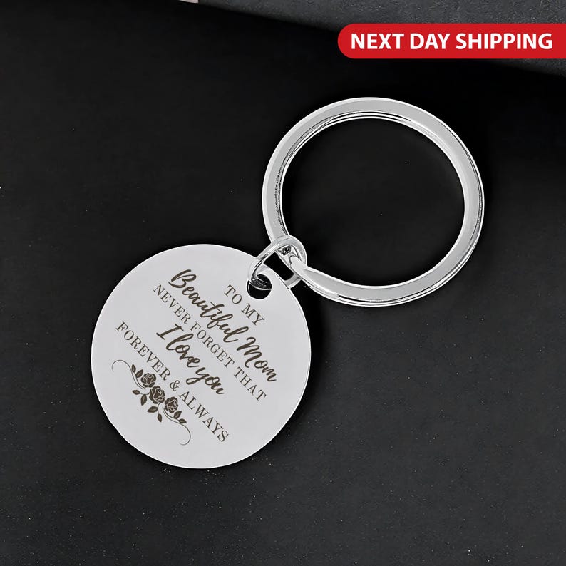 Personalized Engraved Mom Stainless Steel Keychain