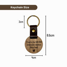 Personalized Wood & Leather Mom Keychain