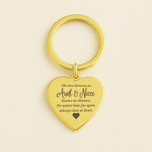 Personalized Engraved Aunt Heart Keychain