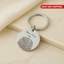 Fingerprint Keychain, Custom Handwritten Keepsake