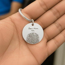 Fingerprint Keychain, Custom Handwritten Keepsake