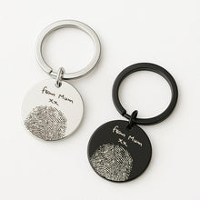 Fingerprint Keychain, Custom Handwritten Keepsake