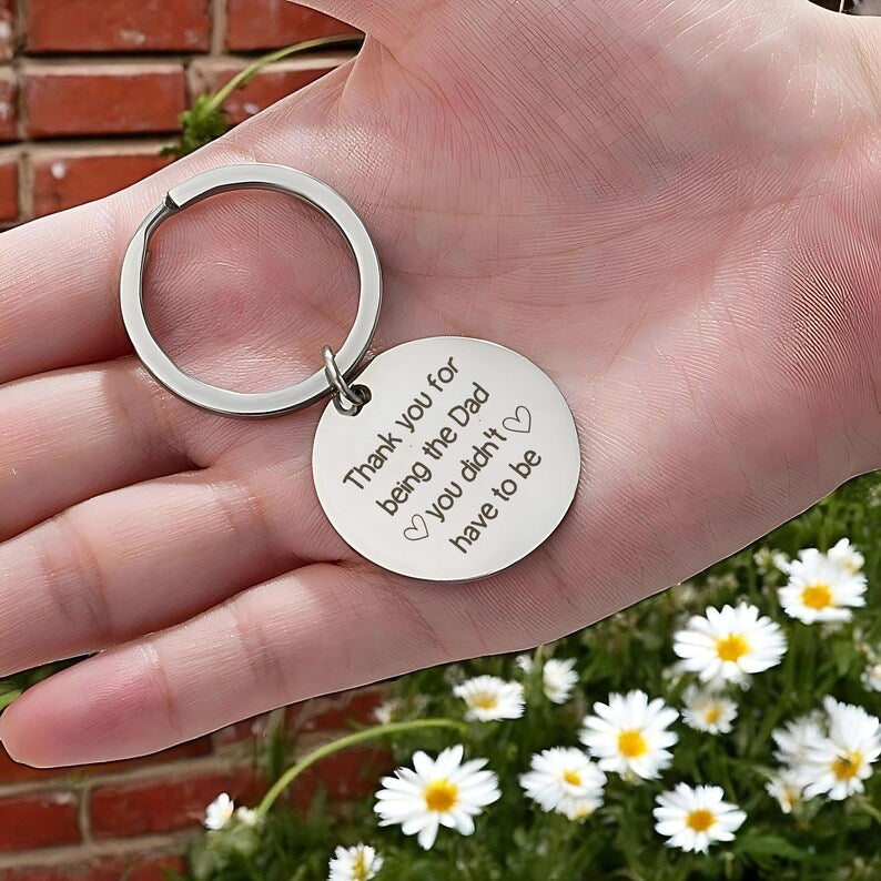 Personalized Double-Sided Engraved Dad Keychain