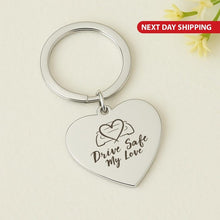 Custom Heart Stainless Steel Drive Safe Keychain