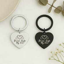 Custom Heart Stainless Steel Drive Safe Keychain