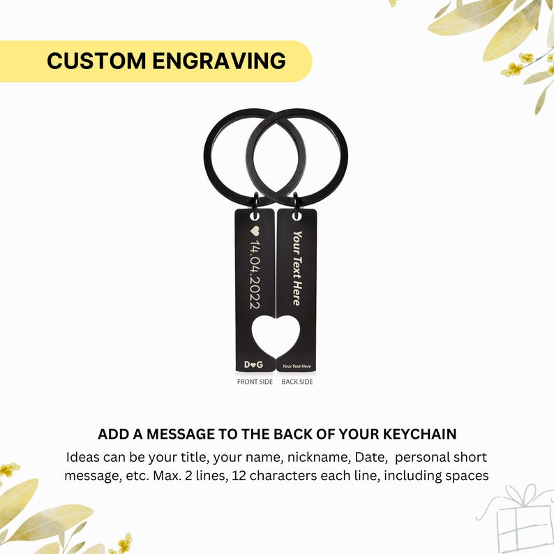 Personalised Interlocking Heart Puzzle Keychains