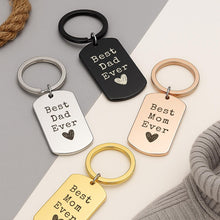 Personalised Best Mom & Dad Ever Keychain Set