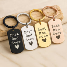 Personalised Best Mom & Dad Ever Keychain Set
