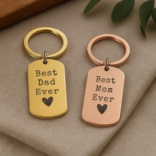 Personalised Best Mom & Dad Ever Keychain Set
