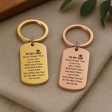To My Son Keychain - Personalized Inspirational Gift - Durable Stainless Steel Keepsake - Custom Engraved Keyring - Gift For Son