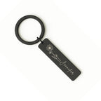 Personalised Stainless Steel Birth Flower Keychain