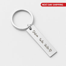 Handwriting Drive Safe Keychain, Personalized Gift for Dad