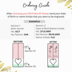 Personalised Mirror Finish Birth Flower Keychain