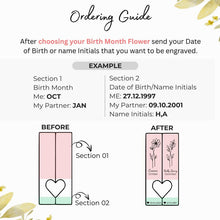 Personalised Mirror Finish Birth Flower Keychain