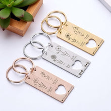 Personalised Mirror Finish Birth Flower Keychain