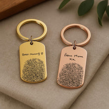 Fingerprint & Handwriting Keychain, Custom Keepsake Gift