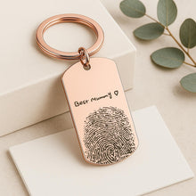 Fingerprint & Handwriting Keychain, Custom Keepsake Gift