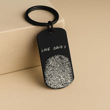 Fingerprint & Handwriting Keychain, Custom Keepsake Gift