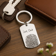 Fingerprint & Handwriting Keychain, Custom Keepsake Gift