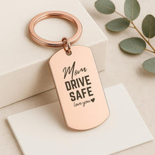Personalised Stainless Steel Drive Safe Keychain